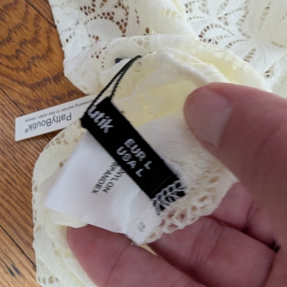 PattyBoutik Ivory Lace Detail Shirt And Undershirt - Picture 5 of 5